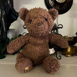 Kangas Slojd Organic Cotton Sherpa Billy The Bear Brown Teddy Bear Plush Toy